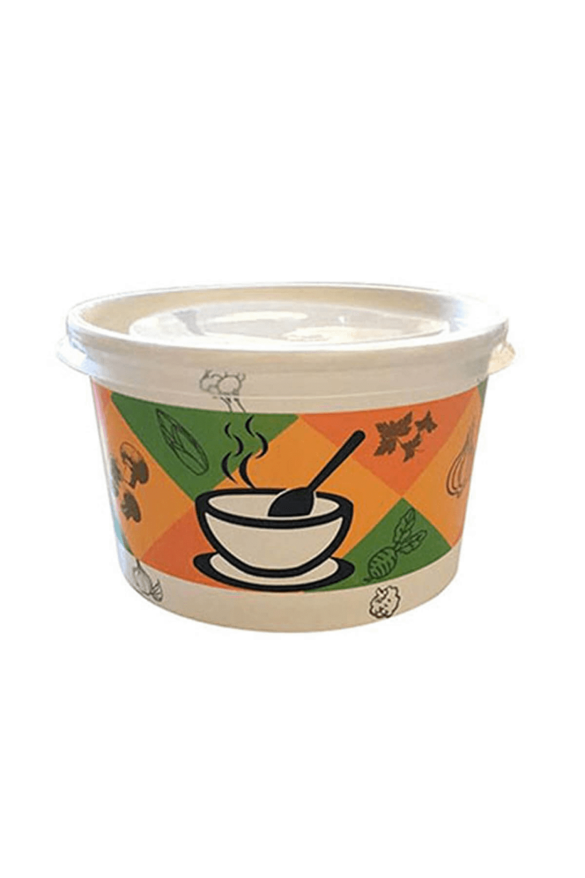 Karton Çorba Kasesi Kapaklı 16 Oz 25 Adet.