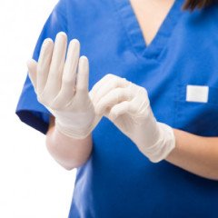 Lateks Pudralı Beyaz Eldiven