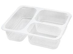 Üç Bölmeli Plastik Servis Yemek Kabı 50 Adet.
