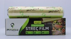 Pack Kutulu Polietilen Sarı Streç Film 8 Mikron 30 cm x 250 m