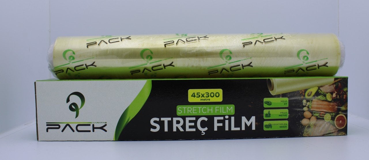 Pack Kutulu Polietilen Sarı Streç Film 8 Mikron 45 x 250 Mt.