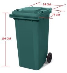 ÇÖP KONTEYNERİ 240 LİTRE, YEŞİL