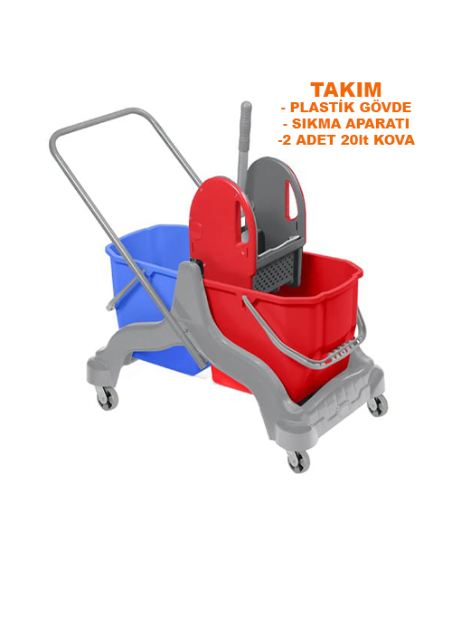 ÇİFT KOVALI PLASTİK TEMİZLİK SETİ TAKIM